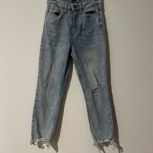 Distressed Blue Jeans